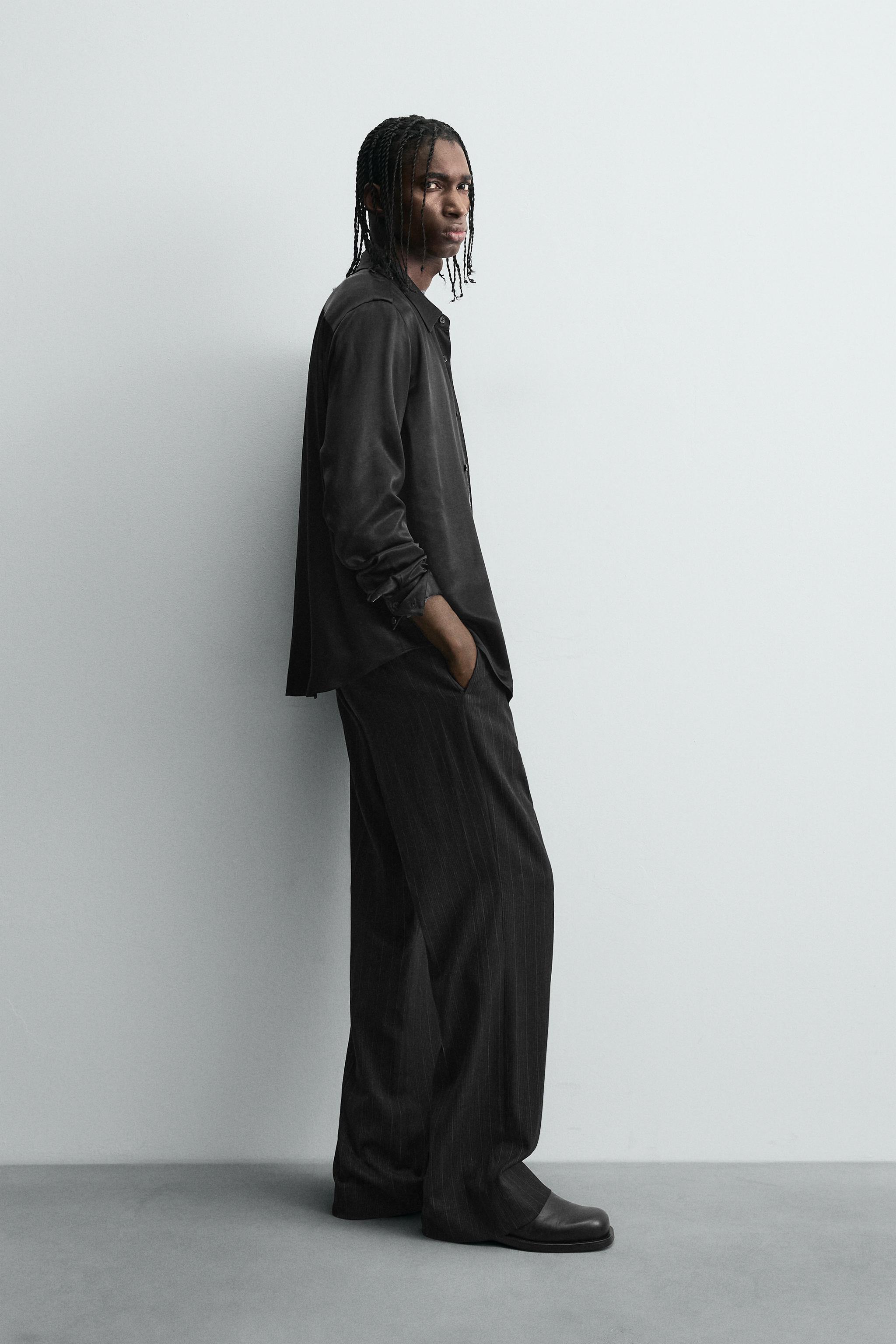 RELAXED FIT SATIN EFFECT SHIRT